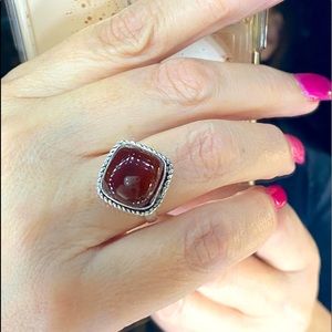 925 Silver Ring with Carnelian Gemstone